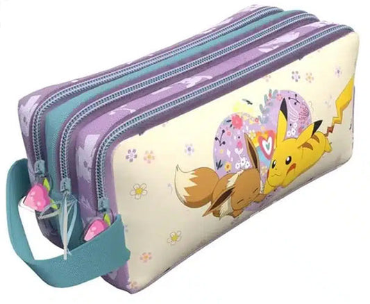 Astuccio Eevee & Pikachu - Organizer Pokémon per Scuola